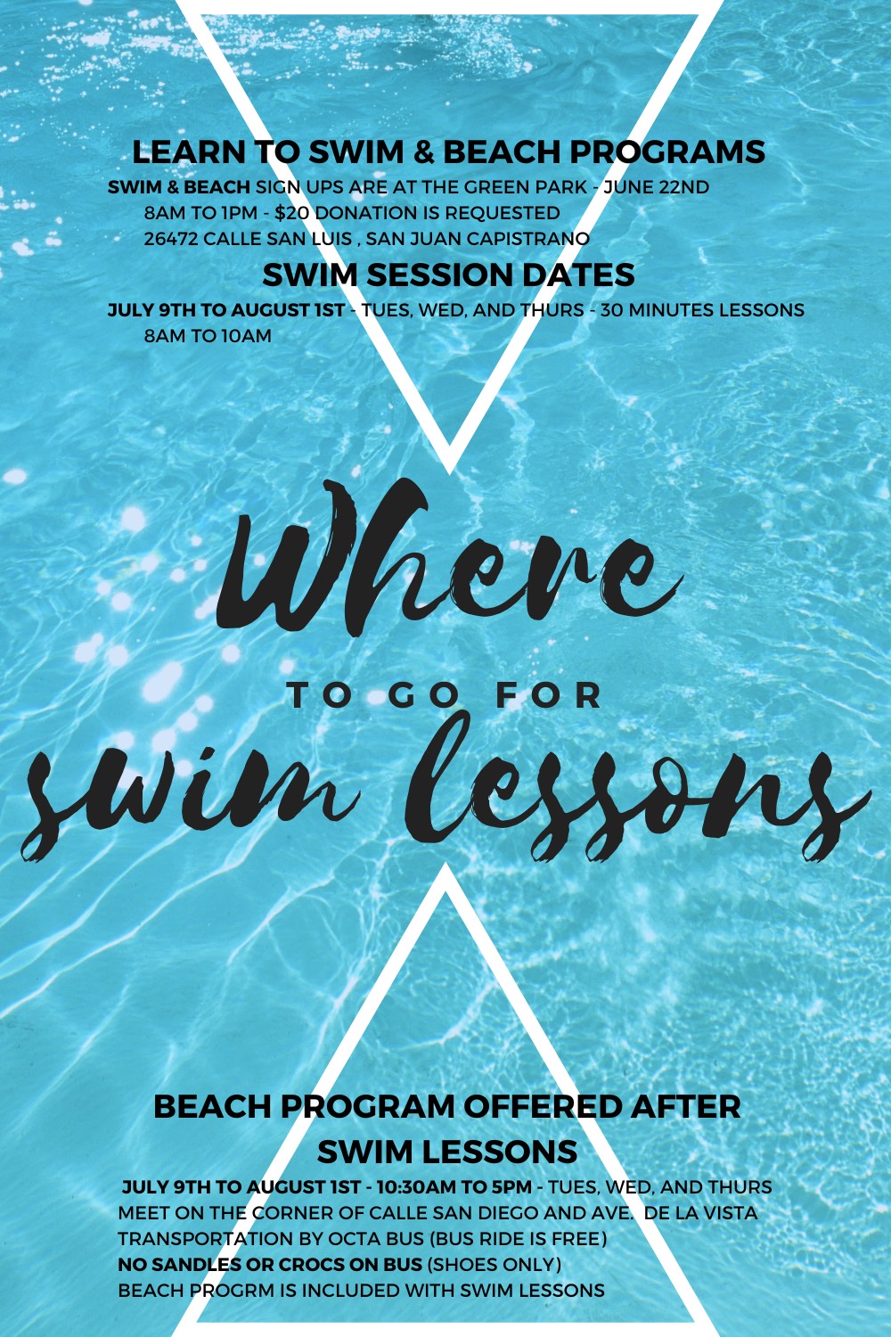 Learn to swim lessons